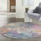 Homeroots 5 ft. Round Ivory & Multi Color Abstract Area Rug 385715 - alternate 7